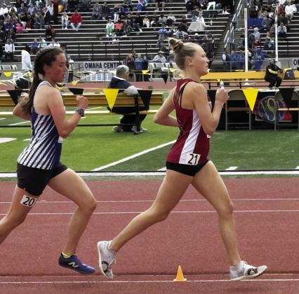 Scout Bell finished the season with her best time of the year in the 3200m and a personal best time in the 1600m in Omaha.