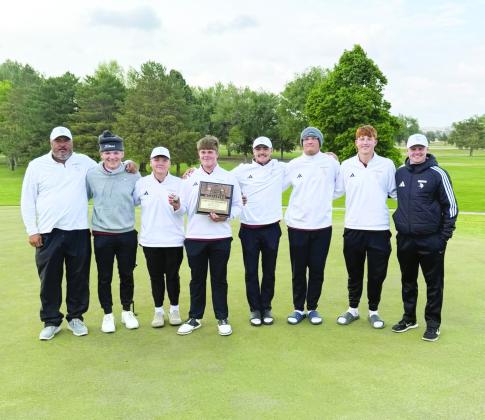The Swede golf team shot their way into the state tournament, taking place this week in Grand Island. From left are: Coach Jeff Holsten, Jaxon Earll, Trey Bartels, Valon Pfeifer, Brady Cornwell, A.J. Holsten, Axel Jorgenson, and Coach Nolan Sughroue. (Photos courtesy GPS)
