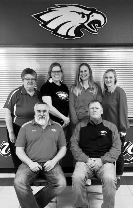 The Brady School Board approved a bid for repurposing the old library rooms this month as school wraps up for the summer. Board members are, front row from left: President Ryan Stearns, Bryan Franzen; back row: Marge Spencer, Tina Golter, Sara Gentry, Nicole Miller. (Photo courtesy BPS)