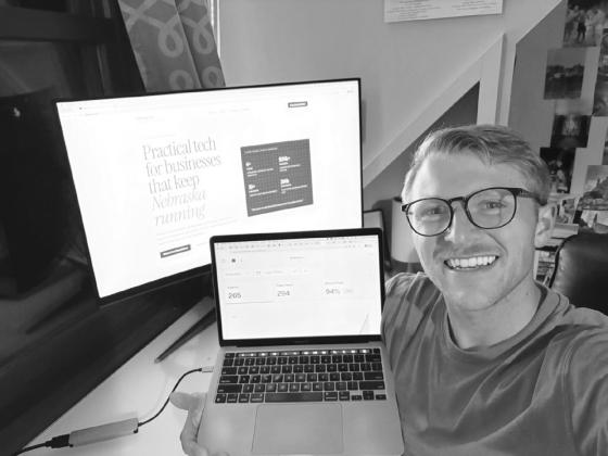 Seth Daup, a 2021 GHS graduate and 2025 UNL graduate, has started his own technology business in Gothenburg to help businesses run more efficiently. (Courtesy photo)