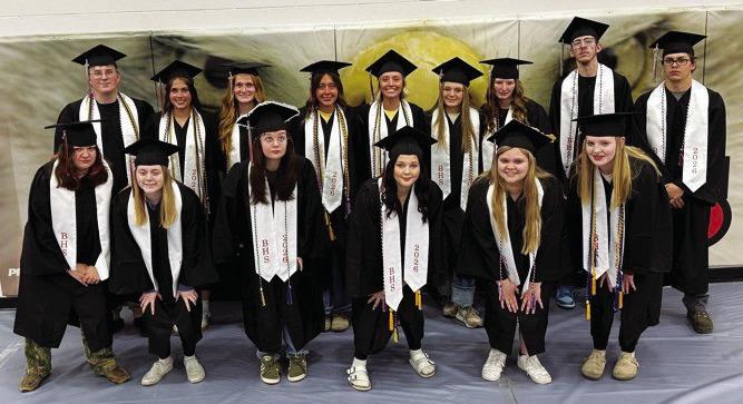The Brady Class of 2026! Front row, l-r: Taylor Wiezorek, Abigail Welte, Abigail Robison, Hallie Johnson, Ava Vaughn, Kelcie Motsinger. Back row: Haydn Thomsen, Lydia McGown, Payton Stienike, Ella Lydic, Shyann McConville, Kennedi Cook, Peyton Hasenauer, Gatlyn Carr. Not pictured: Torean Britt. (Photo courtesy BPS)