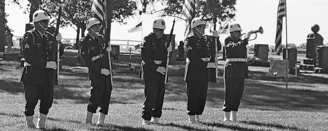 ABOVE: Members of the Gothenburg American Legion Honor Guard were on hand for the Memorial Day program at the Gothenburg Cemetery on Monday. The program returned to the cemetery after a few years of being held at the Veteran’s Memorial at Lake Helen. LEFT: The playing of TAPS is always a somber close to the Memorial Day program.