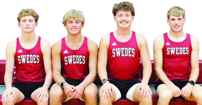 Seniors on the men’s GHS cross country team this season are, from left: Lucas Therrien, Tyler Hetz, Blake Rickertsen, and Trenton Miller.