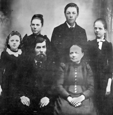 Pictured is the Elias Wahl family in the late 1890s. Seated are Elias and Clara Wahl; standing behind their parents, from left, are Sophie, Dora, Edward, and Mary. (Photo courtesy Gothenburg Historical Society)