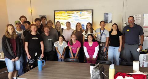 Brady JAG students welcomed Flatwater Bank representatives to the classroom to learn about customer service, customer appreciation and the importance of giving back to the community. Flatwater Bank also presented the Brady JAG program with a $1,000 gift.