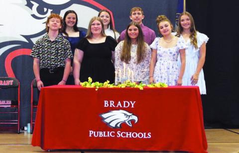 2026 National Honor Society inductees, front row from left: Andrew Robison, Reann Davis, Kyla Sager, Lillyan Sheets. Back row: Katie Loostrum, Marlee Seamann, Robbie McConville, and Hope Correll. (Photos courtesy of BPS)
