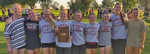 The GHS women’s cross country team is SWC Champions. From left are Briar Jensen, Tessa Carter, Brooklyn Reiman, Scout Bell, Ruby Beveridge, Cassidy Reiman, Jenna Anderson, Adalyn Carson, and Kathryn Bartruff. (Photos courtesy Tony Neels)