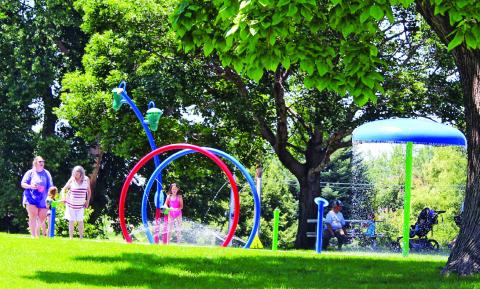 With temperatures climbing into the 90s this week the splash pad and swimming pool have become very popular destinations for kids and adults alike in Gothenburg. Both are part of the outstanding city parks system in the community. (Leader photo by Ellen Mortensen)