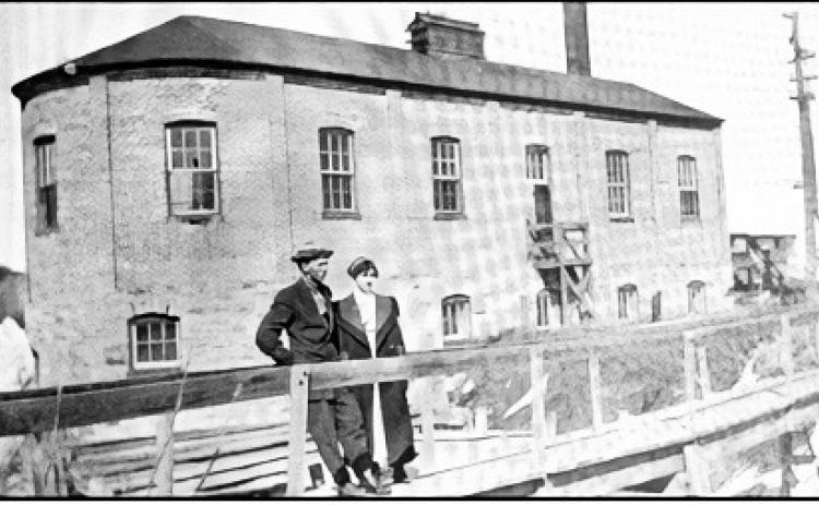 The Gothenburg Water Works &amp; Investment Company started construction of a powerhouse. About 80,000 bricks were used in the foundation. It was located southwest of Lake Helen. (Photo courtesy Gothenburg Historical Museum)