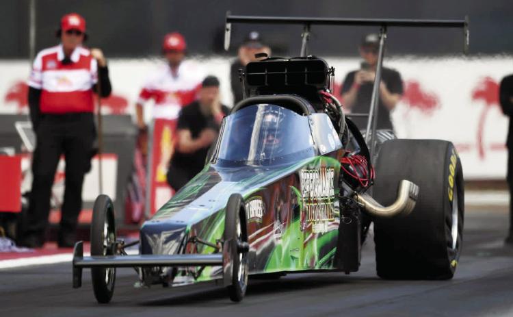 James Stevens has competed in the National Hot Rod Association’s Top Alcohol Dragster races for nearly three decades, winning his first national event in 2018, and ranking in the top 15 for multiple years in a row. This spring at Pomona Raceway in California, he survived a catastrophic wreck that he continues to recover from. (Photo credit: Auto Imagery, courtesy of Stevens family)