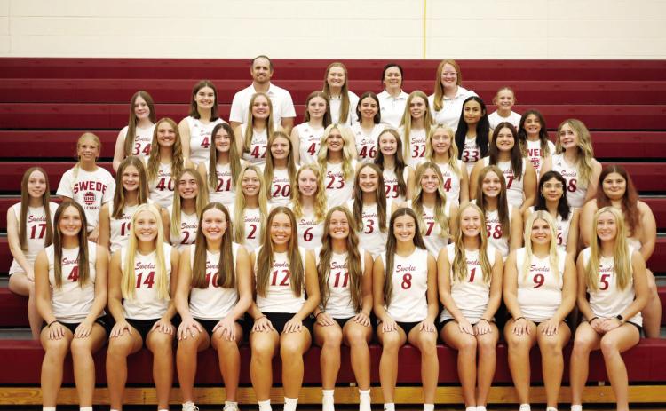 The 2025-26 Gothenburg girls’ volleyball team was recently honored with a team academic award from the American Volleyball Coaches Association. The team is also one of 11 GHS teams recognized for outstanding academic achievement during the 2025-26 school year. (Photo courtesy Rebecca Jacobsen)