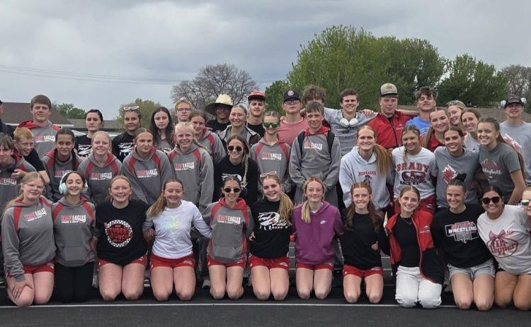 The Eagles were recognized at the conference meet last Friday with the Lee Miller Sportsmanship award, given annually to the school that best represents the ideals of sportsmanship in the MNAC conference across all activities. Congratulations, Eagles! (Photo courtesy of BPS)