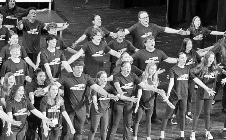 Kaylee Olsen of Gothenburg, pictured front center, was selected to perform with the Nebraska Theatre Academy in May in Omaha. (Photos courtesy Lori Long)