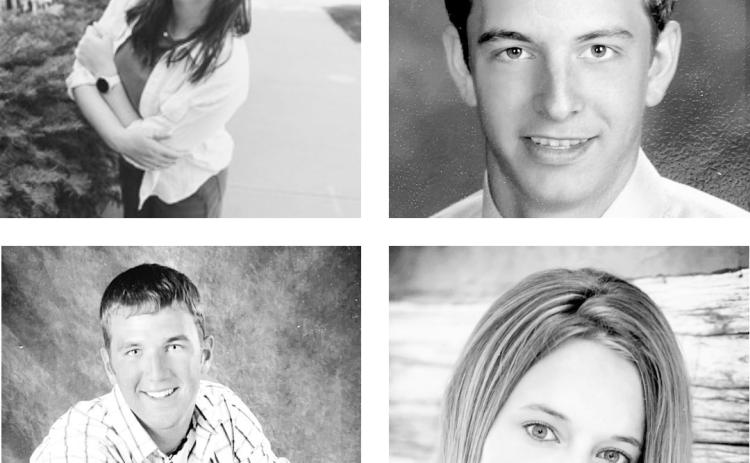 Past Gothenburg Health Foundation scholarship recipients who now work at Gothenburg Health include, clockwise from top left: Kaylee Olsen, Landen Haake, Dane Wilson, and Jackie (Evanson) Erb.