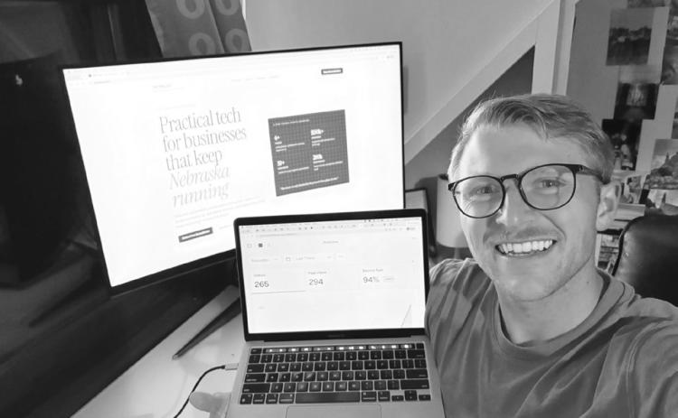 Seth Daup, a 2021 GHS graduate and 2025 UNL graduate, has started his own technology business in Gothenburg to help businesses run more efficiently. (Courtesy photo)