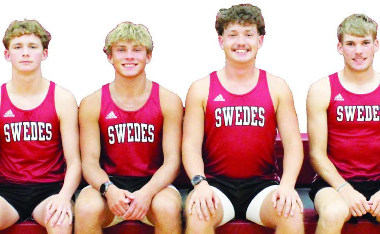 Seniors on the men’s GHS cross country team this season are, from left: Lucas Therrien, Tyler Hetz, Blake Rickertsen, and Trenton Miller.