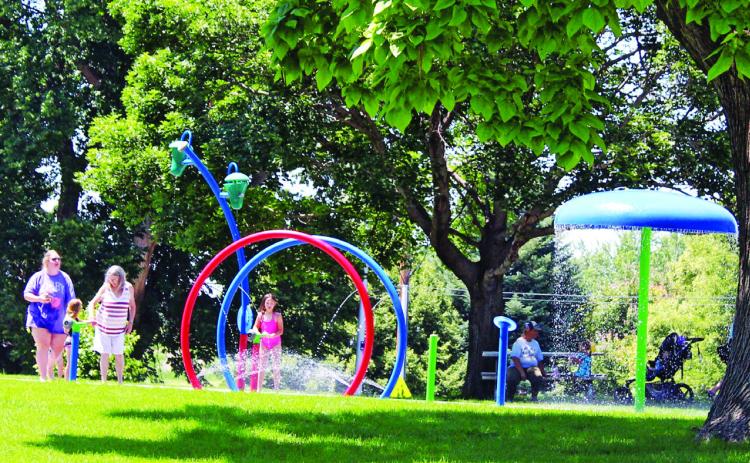 With temperatures climbing into the 90s this week the splash pad and swimming pool have become very popular destinations for kids and adults alike in Gothenburg. Both are part of the outstanding city parks system in the community. (Leader photo by Ellen Mortensen)